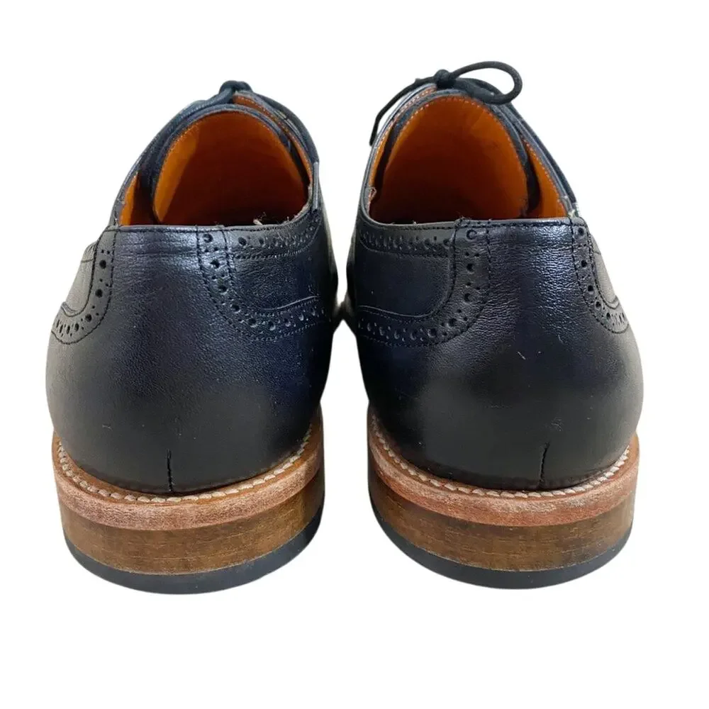 Crosby Square Black Leather Brogue Oxford Dress Shoes Made in Spain Men's Sz 45